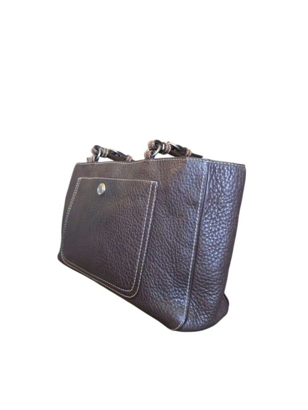 Vintage Coach Chelsea Brown Pebbled Leather Tote East West Shoulder F10892 COA - Picture 7 of 16